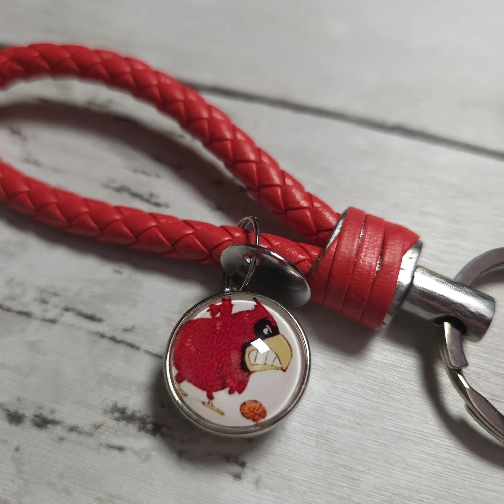 Louisville Cardinals Red Braided Keychain with Charm